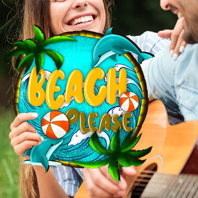 Home Decor Summer Themed Wooden Hanging Tags Holiday Home Decoration Wooden Tags Summer Party Window Decorations