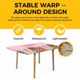 thumbnail image 4 of Pink Christmas Trees Table Cloths for 3 Foot Rectangle Tables, Xmas Colorful Snowflakes Doodle Patio Waterproof Elastic Fitted Tablecloths, Washable Rectangular Table Cover for Camping, 4 of 8