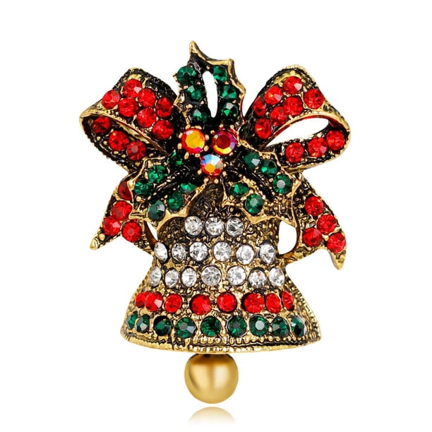 Yuarrent Decorado Árbol de Navidad Botas de Papá Noel Muñeco de nieve Campana Broche Bufanda Collar Solapa Broche de Navidad Regalo de niña Kits de decoración para fiestas No.57 Yuarrent JR0793-57