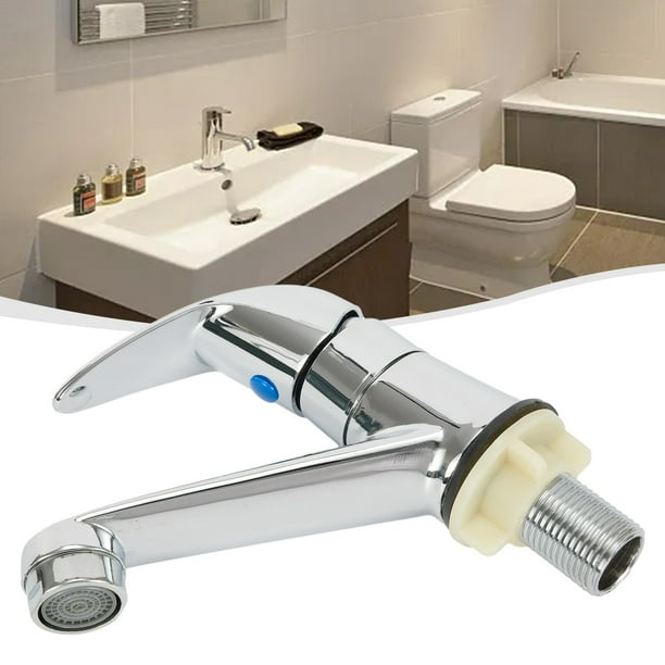 Grifo De Baño Monomando Para Lavabo De Un Agujero, En Níquel Cepillado, De Latón, Con Palanca