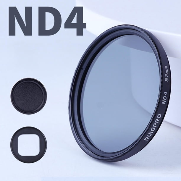 de filtro de lente de 52 accesorios de tapa de lente, con adaptador, herramienta de piezas de lente de cámara, para deportes acuáticos ND4 Soledad Lente de la cámara