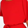 thumbnail image 3 of Sonducket Mono de cintura alta para mujer, mono para oficina, vacaciones en la playa, mono con cinturón, mono elegante, ropa femenina conjuntos de ropa Rojo L, 3 of 6