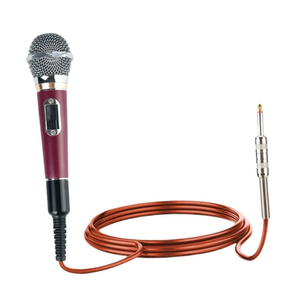 Micrófono con cable de 5 m, resistente, ligero y de metal, profesional para cantar. Violeta