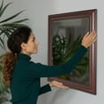 thumbnail image 6 of Head West Deep Cherry Rectangular Framed Beveled Accent Modern Wall Vanity Mirror - 28" x 34", 6 of 10