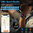 thumbnail image 6 of 3CLOUDGE Militay Smart Watch, 1.46" HD Smart Watch for Men Zinc Alloy Case, with IP68 Waterproof/100 Sports Modes/Bluetooth Calls, Fitness Tracker for fits for Android iPhone Devices (Black), 6 of 6