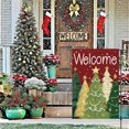 thumbnail image 3 of Christmas Welcome Garden Flag Xmas Tree 12x18 Inch Double Sided Snowy Winter Holiday Snowflake Seasonal Small Burlap Yard Sign Outside Outdoor House Decoration, 3 of 6