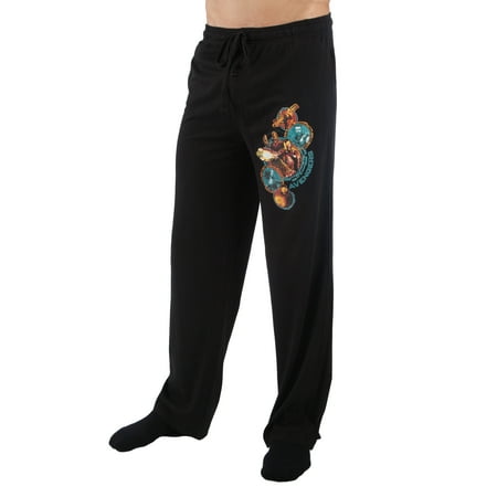 Life Is Good Lounge Pants Marvel Comics: Avengers Men's Marvel Avengers Infinity Wars Photo-Real Character Print Black Pajama Lounge Pants ()