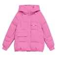 thumbnail image 6 of Winter Coats For Women Hooded Down Coat Long Sleeve Full Zipper Oversized Baggy Short Down Jacket Outwear, 6 of 6
