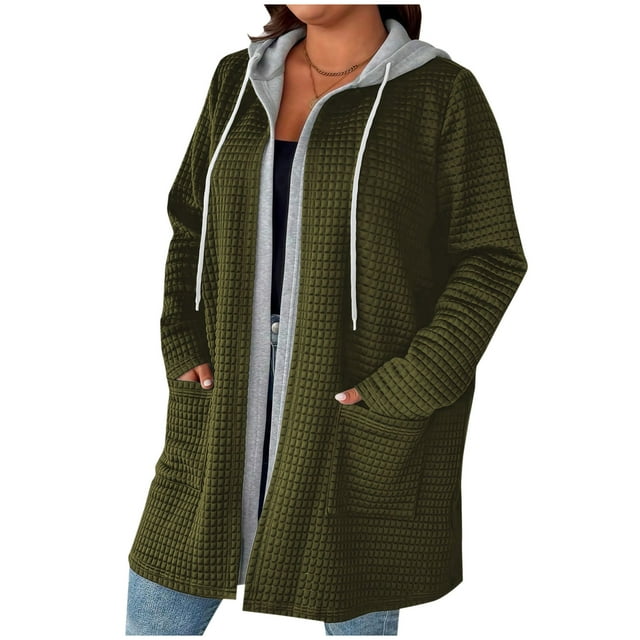 Veste de Sport à Capuche Zippée à Manches Longues pour Femmes, Tendance, Unie, pour Tenue Décontractée