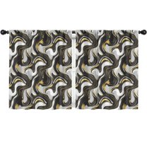 Blackout Kids Curtains,Black White Gold Marble Pattern Childrens Insulated Curtains Set Of 2,Bedroom Essentials,Toddler Room Decor 52"x63"