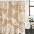 thumbnail image 3 of Shower Curtain Bathroom Set Summer Yellow Seashell Coral Starfish Waterproof Fabric Shower Curtains with Grommets&Hooks, Retro Marine Life Privacy Bath Curtain for Bathtub 60x72in, 3 of 9