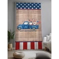 thumbnail image 2 of Sheer Curtains 84 Inches Long, Independence Day Semi Sheer Curtains Light Filtering Window Treatment, Gnomes Truck Star Flag Wooden Grain Privacy Voile Drapes for Living Room Bedroom 52x84 Inch, 2 of 7