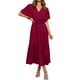 thumbnail image 2 of Vestido boho de playa de verano para mujer: vestido midi sin mangas de color liso con volantes, cuerpo fruncido y espalda descubierta, 2 of 7
