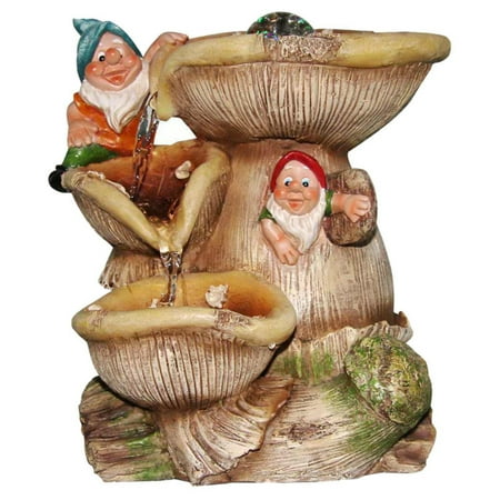 - SINTECHNO Two Cute Gnomes Tabletop Water Fountain
