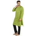 thumbnail image 3 of Atasi Indian Solid Kurta Pajama Set For MensÂ&nbsp;Mandarin Collar Casual Long-Wear Kurta, 3 of 7