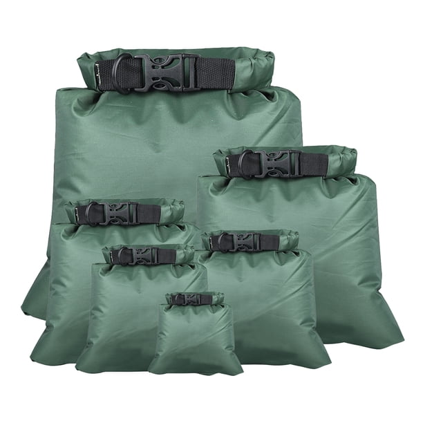 Soidarity Bolsas de equipo de 6 piezas, diseño único, sacos secos para exteriores, deportes acuáticos portátiles, accesorios de kayak para canotaje, Deportes acuáticos verde oscuro Soidarity OD020800-08