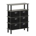 thumbnail image 1 of Furinno Table Console Turn-N-Tube avec Tiroirs à Bacs, Chêne Gris/noir/noir, 1 of 1