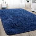 thumbnail image 2 of Arogan Modern Soft Fluffy Carpet for Living Room, Bedroom and Children's Room, Light Navy, 4'x6 '., 2 of 7