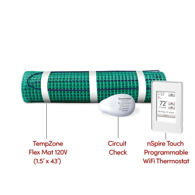WarmlyYours TempZone Electric Radiant Floor Heating Flex Roll Kit 1.5' x 43'