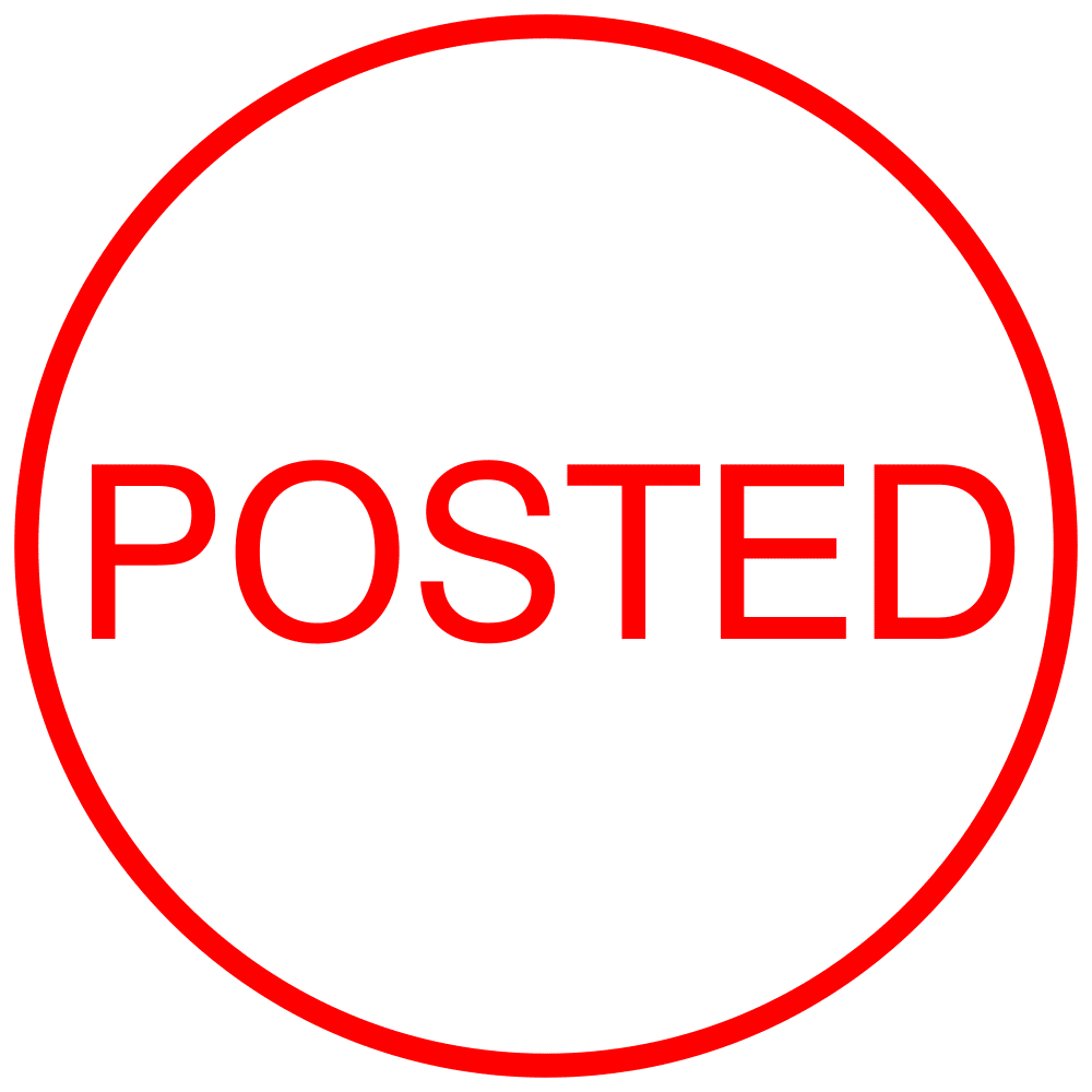 Circled POSTED Stock Stamp Red Ink PreInked Xstamper