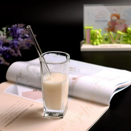 

2PC Home Decor Reusable Glass Straws Smoothie Drinking for Milkshakes Frozen Drinks Room Decor Wall Bedroom Bathroom Kitchen