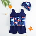 thumbnail image 3 of WRKEKC Toddler Swimsuit Girl One Piece Floral Print Tank Style with Built in Floaties Arm Rings Sun Safe 1-5 Years, 3 of 3