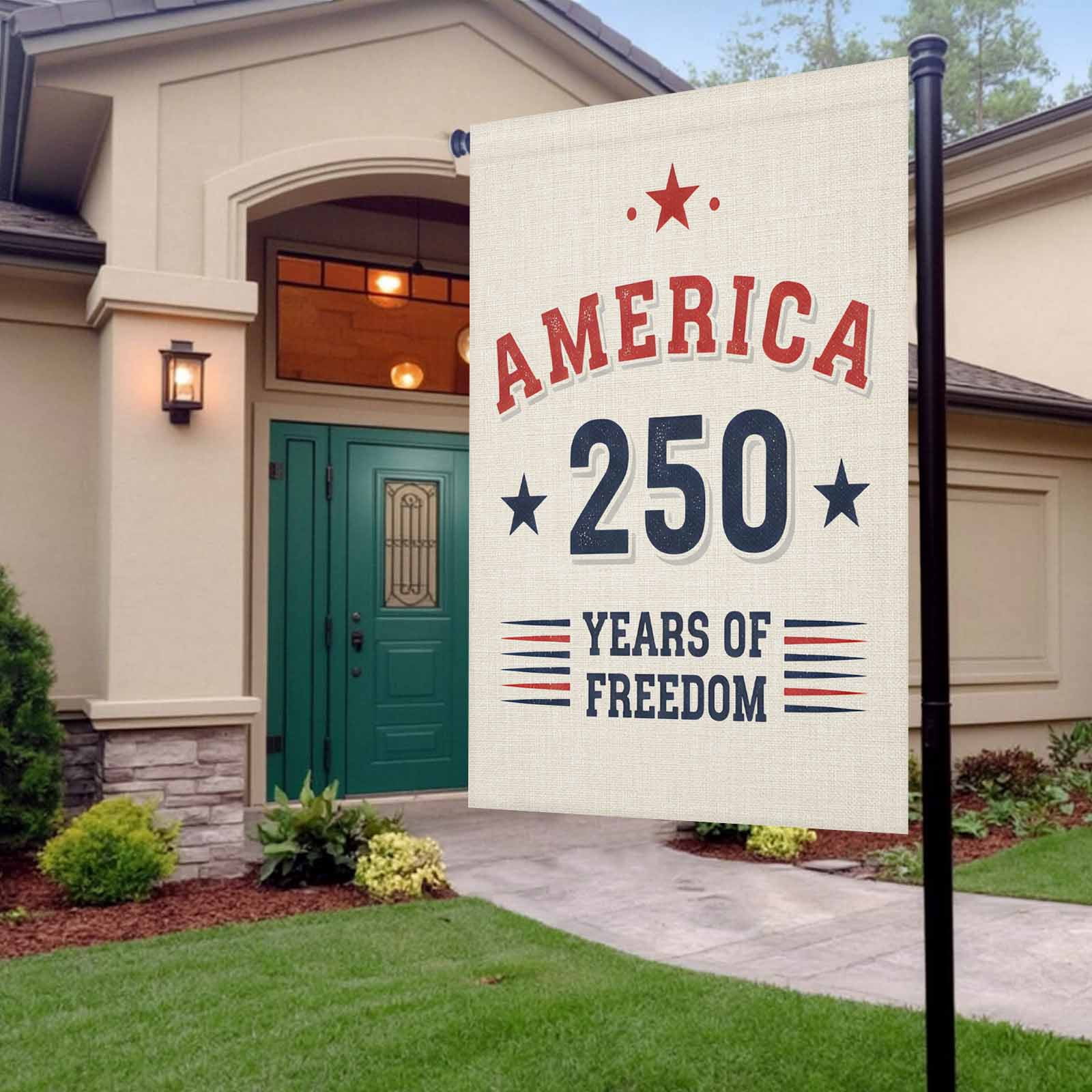4th of July Garden Flags America 250 Years of Freedom Garden Flag Double Sided Welcome Flag Patriotic Stars USA Flag Independence Day Yard Flags for Outdoor Lawn Porch Memorial Day Decor 28x40 Inch