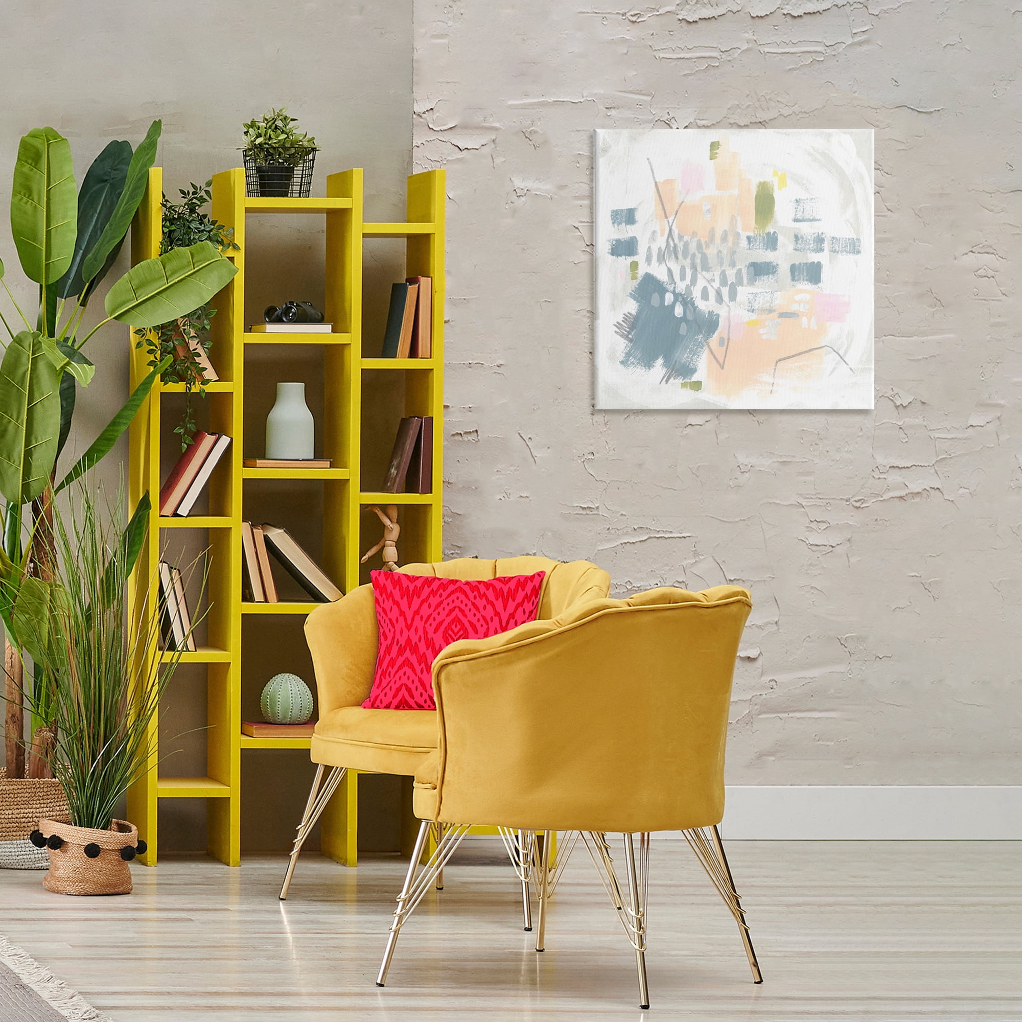 Stupell Industries Centric Pastel Pattern Abstract Painting Gallery Wrapped Canvas Art Print Wall Art, 24 x 24