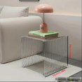thumbnail image 2 of Square Geometry Retro Side Table Prime-Stainless Steel Linear Metal End Table, Iron Multi-Purpose Desktop Shelf (Silver), 2 of 8