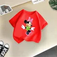 thumbnail image 5 of Linda camiseta de algodón de verano para niños de Minnie, linda camiseta de cuello redondo informal de moda para niños y niñas con dibujos animados de Disney, ropa para niños, 5 of 5
