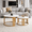 white, variant on Coffee Table Set of 2 Nesting Tables, Modern Design Coffee Table with Faux Marble and Gold Metal Frame, Minimalist Nesting Tables for Living Room, Apartment, Yard, Office, Easy Assembly, Black