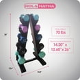 thumbnail image 3 of HolaHatha 2, 3, 5, 8, & 10 lb Neoprene Dumbbell Weight Set w/ Rack, Pastel, 3 of 12