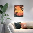 thumbnail image 3 of CozyNet Romantic Sunset Scene With Silhouetted Trees, Ferns & Flowering Botanical Shapes Wall Art Prints With Frame Canvas Perfect for Living Room & Bedroom, Ready to Hang, Wall Decor 16"x20"in, 3 of 4