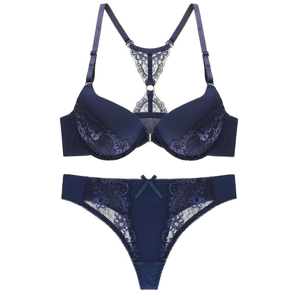 Tnhcpk Shapewear Underwear Fashion Women with Steel Rings Print Sexy Lace Underwear Ladies Lntimates Set Lingerie Sets Chemise for Women Sleepwear Underclothes Panties for Women Blue