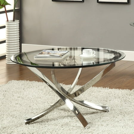 - Coaster Furniture Glass Top Round Coffee Table