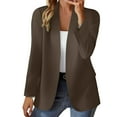 thumbnail image 2 of Women's Chunky Knit Cardigan Open Front Long Sleeve Coat Soft Fall Layering Piece Trendy Loose Fit Office Wear, 2 of 6