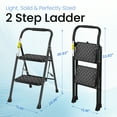 thumbnail image 4 of Jocauto 2 Step Ladder, Folding Step Stool for Adults with Anti-Slip Pedals & Cushioned Handle, Non-Slip Feet, Sturdy Steel Frame for Kitchen, Household Use, Black, 4 of 8