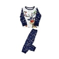 thumbnail image 4 of Family Matching Christmas Pajamas Sets Long Sleeve Elk Print Tops + Snowflake Print Pants, 4 of 9