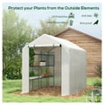 thumbnail image 4 of YYDSBNHH Large Walk-in Greenhouse: White with Shelving, PE Cover & Roll-Up Door for Garden & Outdoor Use|, 4 of 9