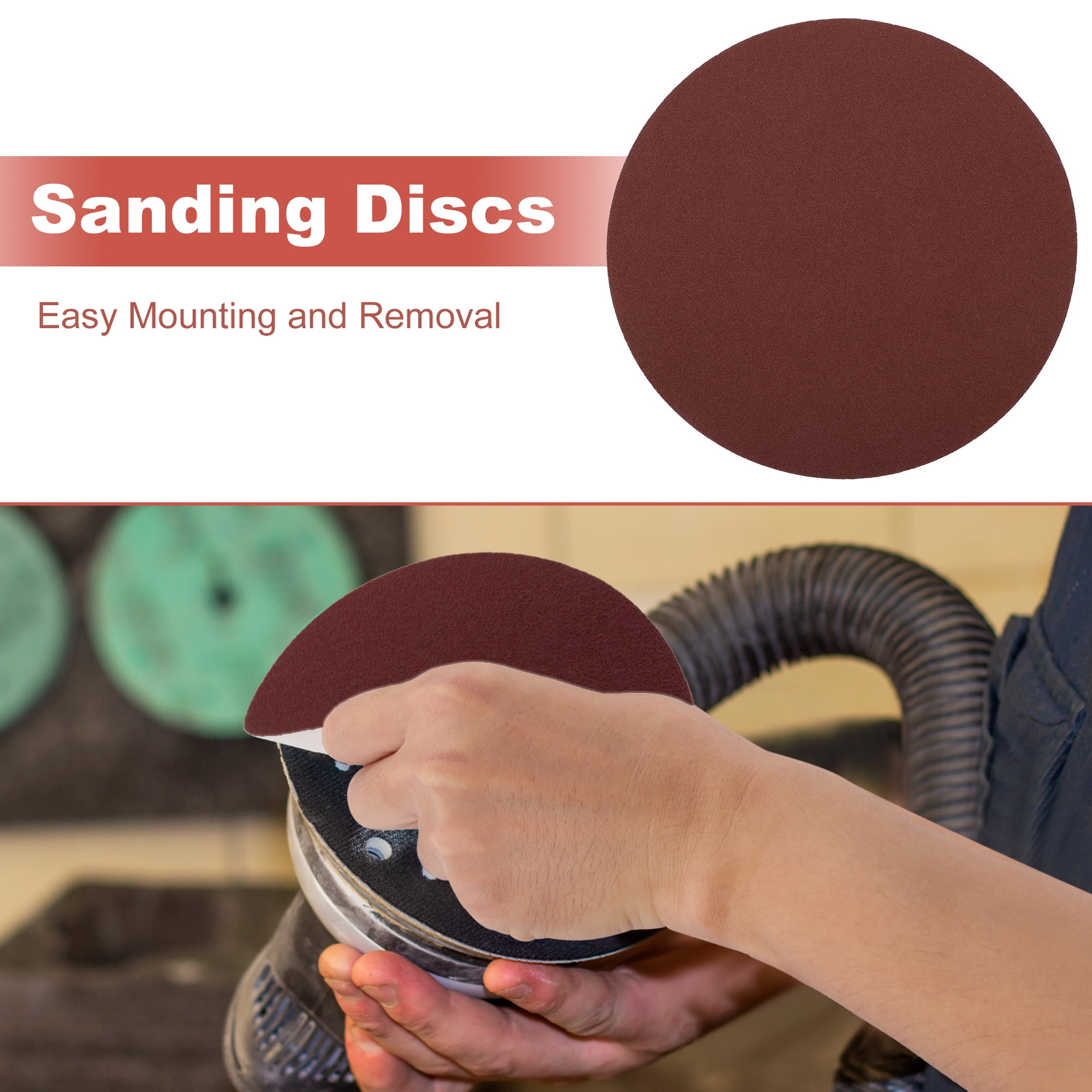 Unique Bargains 8 Inch Round Hook and Loop Sandpaper Discs Sanding Use 100 Grit