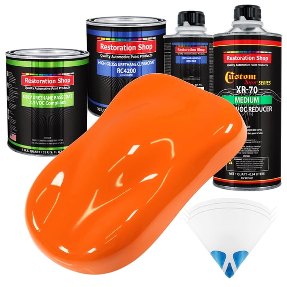 Omaha Orange Quart Kit Low VOC URETHANE BASECOAT Car Auto Body Paint Kit