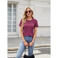 thumbnail image 5 of Womens Summer Spring Trendy Vacation Outfits Short Sleeve Business Tshirts Fashion Casual Blouses  Red XL, 5 of 8