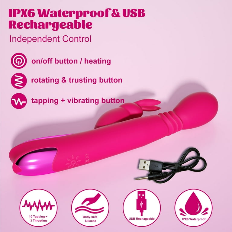 Blissmakers Thrusting Dildo Rabbit Vibrator Adult Sex Toys with Heating Function, 3 Thrusting & Rotating & 10 Tapping Vibrating G Spot Dual Motor Stimulator for Women Couple - Walmart.com Blissmakers Thrusting Dildo Rabbit Vibrator Adult Sex Toys with Heating Function, 3 Thrusting & Rotating & 10 Tapping Vibrating G Spot Dual Motor Stimulator for Women Couple - Walmart.com
