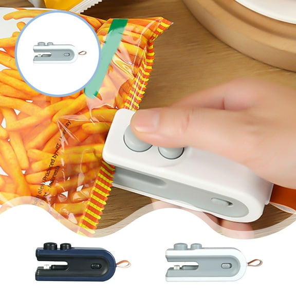 Mini Food Sealer Handheld Vacuum Sealer Machine Plastic Bag Sealer for Fresh Food Storage Kitchen Pantry Organization, UKHBMC | Gray