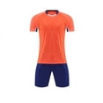 thumbnail image 6 of Amidoa Boys Summer Athletic 2 Piece Outfits Performance CrewNeck Short Sleeve and Elastic Waist Active Casual Short Kids Clothing Set Orange Size 2XS, 6 of 6