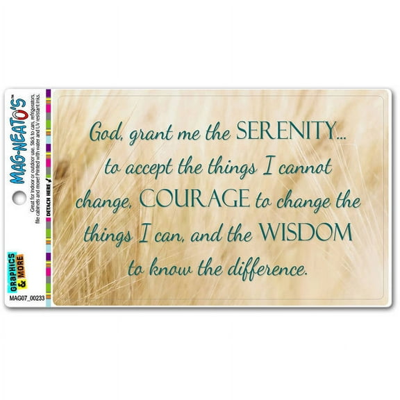 Serenity Prayer Automotive Car Refrigerator Locker Vinyl Magnet