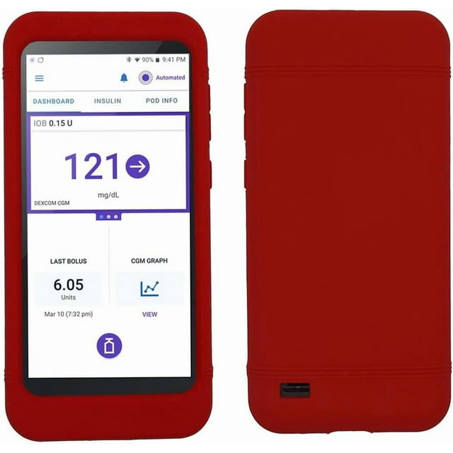 Étui Souple en Silicone Uni (Couverture de 65 % en Protection) pour Omnipod 5 (Rouge)