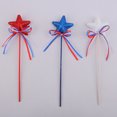 thumbnail image 4 of Ornamentos Colgantes La Del Día Los Caídos Glitter Star Bow Picks Foam Sticks Favors Fiesta Independencia (6pcs), 4 of 9