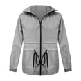 thumbnail image 4 of GEWSEY Women's Lightweight Military Anorak Jackets Safari Hoodie Utility Drawstring Coat Windproof Windbreaker Raincoats (Grey, XXL), 4 of 9