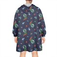 thumbnail image 2 of Wearable Oversized Blanket,Navy Dinosaurs Space Surfing Pattern Wearable Blanket Hoodie for Adults,Cozy Hooded Blankets with Super Pockets,Super Warm Fuzzy Pullover for Women & Men, 2 of 6
